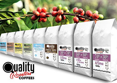 ☕ Café en grano natural "Espresso Fuerte". 100% Robusta. 1Kg. Tostado artesanal