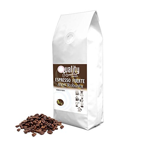 ☕ Café en grano natural "Espresso Fuerte". 100% Robusta. 1Kg. Tostado artesanal