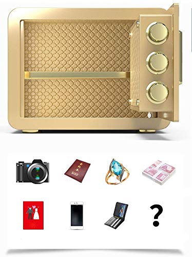 Cajas fuerte-SYY Caja Fuerte De Gran Volumen, El Gabinete De Seguridad De Acero Hotel, Caja De Seguridad Y Custodia De Los Hogares, El Código De Bloqueo Mecánico, 30cm, 4 Colores (Color : Gold)