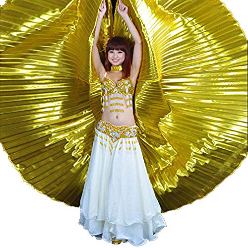 Calcifer® marca nueva egipcio Egipto alas para danza del vientre Isis alas disfraz – para gran fiesta de regalo (oro)