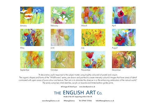 Calendario de pared de David Lyon con diseño de flores silvestres de The English Art Co. Entrega gratuita