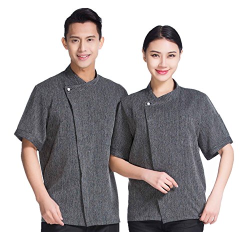 Camisa de Cocinero Cocina Uniforme Manga Corta (4XL)