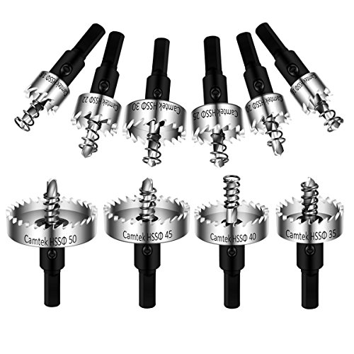 Camtek 10 piezas HSS agujero de acero de alta velocidad vio perforar chapa de acero inoxidable agujero escariador de metal sierra,Inoxidable Agujero Herramientas Cortadora