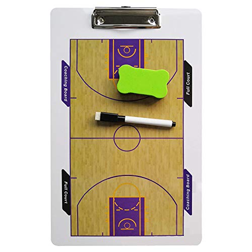 Carpeta táctica Pizarra Táctica Portapapeles Tablero de tácticas de baloncesto Borrado en seco Equipo deportivo Tablero de estrategia de entrenamiento para estrategias, con borrador de rotulador