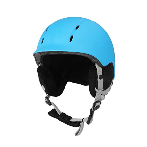 Casco De Esquí Ajustable De Los Niños, Deportes Al Aire Libre Simple Y Doble Casco Bordo Casco Patinador Gorro Adecuado para Niños Y Adultos Niños Y Niñas (Rosa, Azul),Azul,XS