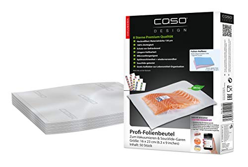 Caso - 50 bolsas de plástico de 16 x 23 cm para máquina para sellar, 50 unidades