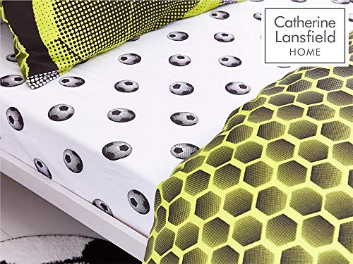 Catherine Lansfield Football Easy Care - Sábana Bajera Ajustable Doble
