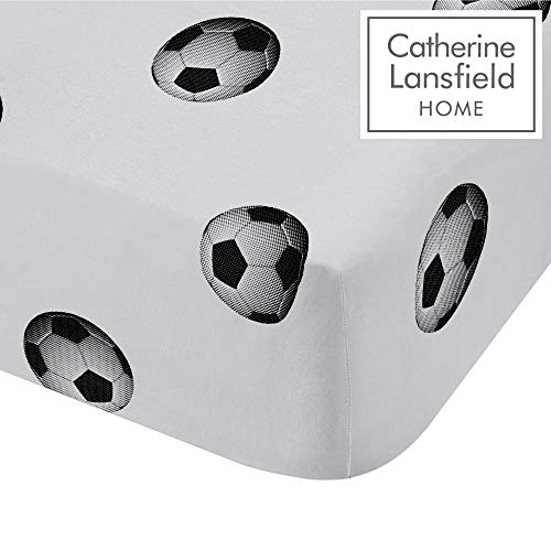 Catherine Lansfield Football Easy Care - Sábana Bajera Ajustable Doble