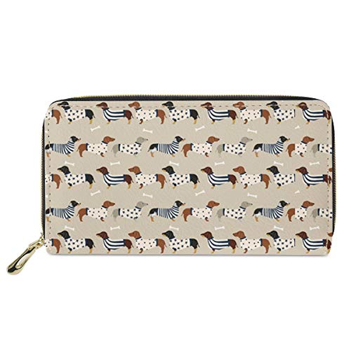 Chaqlin - Cartera de piel para mujer, diseño de mariposas, color negro Multicolor Dachshund-1 One_size