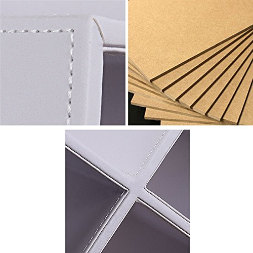 CHD - Estante del Vino MDF + Cuero de PU Blanco Liso/Blanco Patrón de cocodrilo Moderno Escritorio Estanterías Decorativas Minimalistas No Requiere Montaje Fácil Almacenamiento 2 Modelos Opcionales