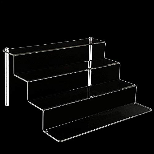 CHEN Soporte de acrílico Transparente, Soporte de Metal para Cupcakes, Soporte Vertical de exhibición de gabinete de plástico de 4 Capas para exhibir postres Colecciones de Joyas Hechas a Mano