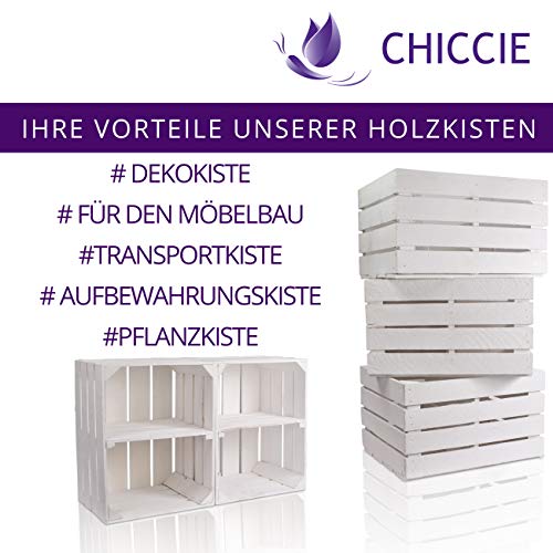 chiccie Caja de madera en blanco, en Vintage Look – , distintos tamaños color blanco – Fruta (Vino Caja