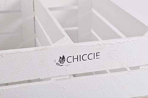chiccie Caja de madera en blanco, en Vintage Look – , distintos tamaños color blanco – Fruta (Vino Caja