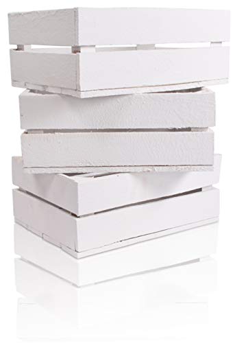 chiccie Caja de madera en blanco, en Vintage Look – , distintos tamaños color blanco – Fruta (Vino Caja