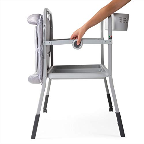 Chicco Cuddle&Bubble - Bañera y cambiador 2 en 1, plegable y compacta, peso 10 kg, color gris (Happy Silver)
