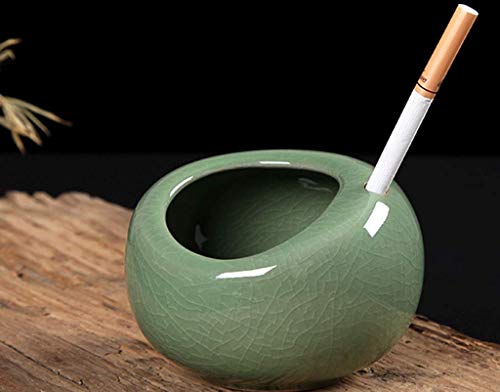 CHOUREN Cenicero, Cenicero de cerámica celadón Personalidad cenicero Creativo de la Manera Europea Retro a Prueba de Viento Cenicero