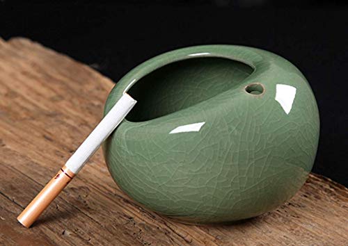 CHOUREN Cenicero, Cenicero de cerámica celadón Personalidad cenicero Creativo de la Manera Europea Retro a Prueba de Viento Cenicero