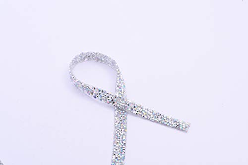 Cinta de diamantes de imitación de cristal, 3 cm de diamante brillante de 3 cm, rollo de malla de diamantes de imitación para bodas, tartas de cumpleaños, decoraciones (cristal AB, 3 cm)