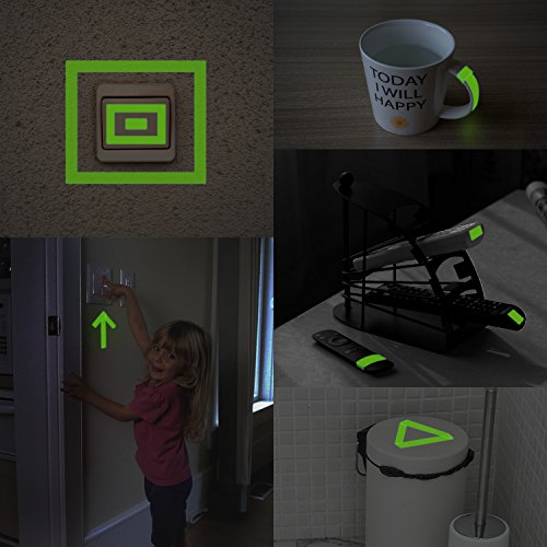 Cinta Luminosa Adhesiva, Meersee 2.5cm x 10M Cinta Autoadhesiva Etiqueta de Seguridad Resplandor Luminoso Fluorescente Verde
