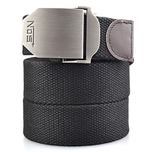 Cinturón Lona Hombre Militar Tactico Policia Negro Cinturónes Ocasional Todo-Fósforo Correa Hombres Cinturón 130cm Largo