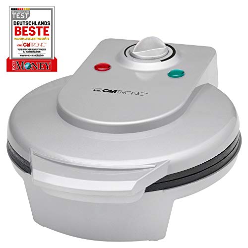 Clatronic HA 3494 - Barquillera máquina de barquillos Y cucuruchos de helados, 1200 W, color plata