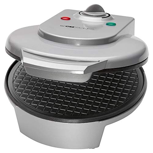 Clatronic HA 3494 - Barquillera máquina de barquillos Y cucuruchos de helados, 1200 W, color plata