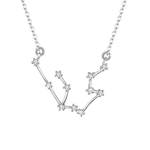 Clearine Mujer Collares Serie de Constelación - Acuario Colgante Plata de Ley 925 Horóscopo Exclusivo para Regalo Boda Novia