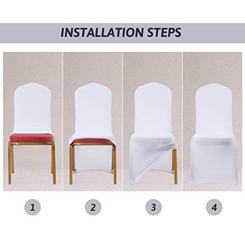 CO-Z 50 PCS Fundas para Sillas de Boda Fundas Protectoras de Silla para Fiesta para Ceremonias, Banquetes, Comedores y Salas de Conferencias Seat Covers para Restaurante, Hotel (50 PCS)