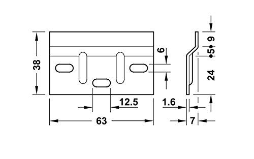 Cocina armario para colgar soportes para montaje en pared colgador de armarios placa 63 mm
