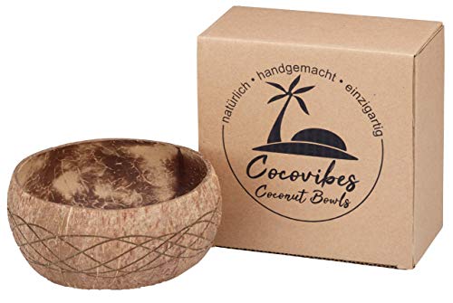 Cocovibes Coconut Smoothie Bowl - Cuenco decorativo hecho a mano, natural, sostenible
