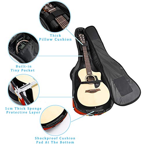 Cóctel de dibujos animados Guitarra Acústica Bolsa de Acolchado Grueso Impermeable Doble Ajustable Correa de Hombro Guitarra Caso Gig Bag