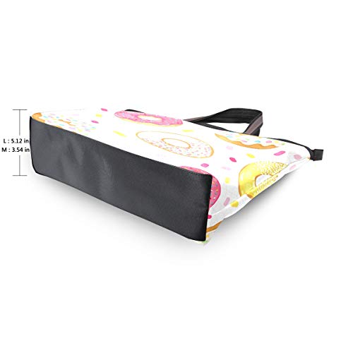 Colorido Donut Navy Tote Bag Bolsos Monedero Compras Peso ligero Correa Bolsos de hombro para mujeres Niñas Damas Estudiante