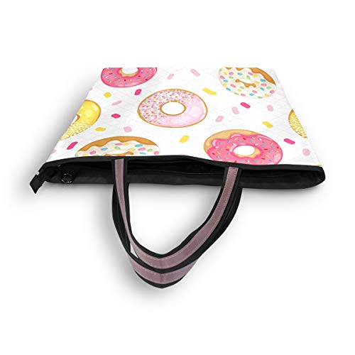 Colorido Donut Navy Tote Bag Bolsos Monedero Compras Peso ligero Correa Bolsos de hombro para mujeres Niñas Damas Estudiante