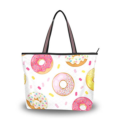 Colorido Donut Navy Tote Bag Bolsos Monedero Compras Peso ligero Correa Bolsos de hombro para mujeres Niñas Damas Estudiante