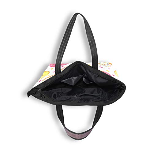 Colorido Donut Navy Tote Bag Bolsos Monedero Compras Peso ligero Correa Bolsos de hombro para mujeres Niñas Damas Estudiante