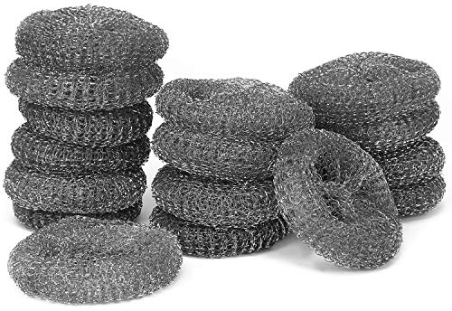 COM-FOUR® Limpiador de ollas 16x - lana de acero - esponja - lana de limpieza - esponja para fregar (16 piezas de limpiador de metales)