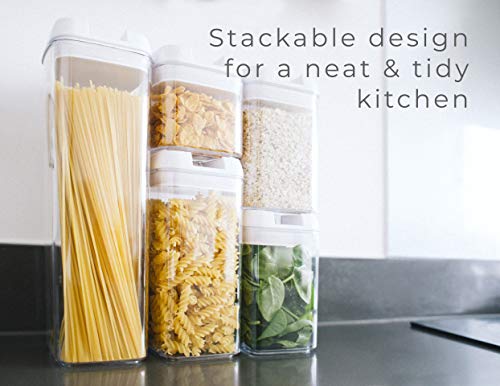 Contenedor de almacenamiento de espaguetis alto de George Olivier™ - Almacenamiento hermético de alimentos - Bote para pasta y cereales con tapa