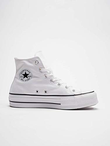 Converse Chuck Taylor CTAS Lift Hi, Zapatillas para Mujer, Blanco (White/Black/White 102), 37.5 EU