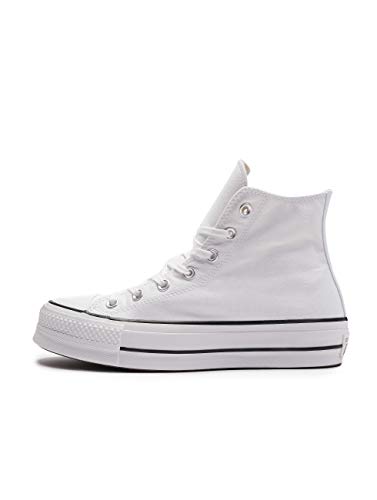Converse Chuck Taylor CTAS Lift Hi, Zapatillas para Mujer, Blanco (White/Black/White 102), 37.5 EU