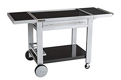 Cook'in garden Media XL Carrito o encimera para barbacoa, Acero inoxidable, Color negro y plateado
