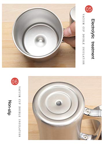 Copas De Vino Tazas De Acero Inoxidable Taza Grande De 20 Oz Jarra De Cerveza De Doble Pared con Asa Taza De Cerveza Aislada-20Oz