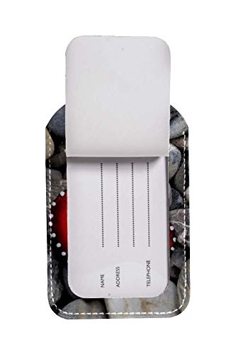 Corazón de Piedra Rojo Etiquetas de Equipaje de Cuero de PU Etiquetas para niños Etiquetas de identificación de Viaje para Maletas para aviación 2 Piezas 7x11.4cm