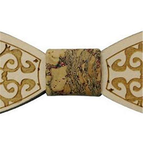 Corbata de cuello formal para hombre La geometría de los patrones o diseños en madera tallada que restauran formas antiguas es madera natural, el nuevo lazo hecho a mano arcos de madera verdes retro m