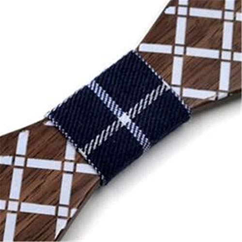 Corbata de cuello formal para hombre Tela escocesa Contratada Geométrica Madera maciza Pajaritas de madera Tronco de madera de leña Restauración de maneras antiguas Puro manual Ocio Corbatas Pajarita