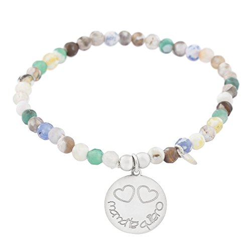 Córdoba Jewels | Pulsera en Plata de Ley 925 con diseño Mamá te Quiero Colors