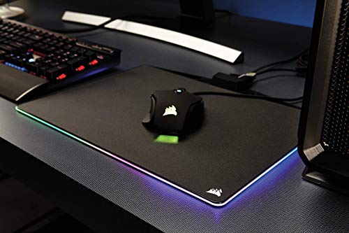 Corsair MM800 RGB - Alfombrilla de ratón para juego (medio, 15 zonas RGB, superficie dura), negro