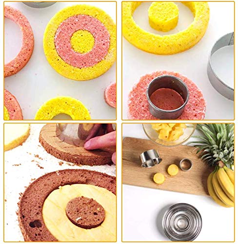 Cortadores Redondos de Acero Inoxidable, Moldes Galletas Redondo de 12Pcs, Cortadores Galletas para Reposteria Bizcocho Pastel Cookie, Decoración de Pasteles