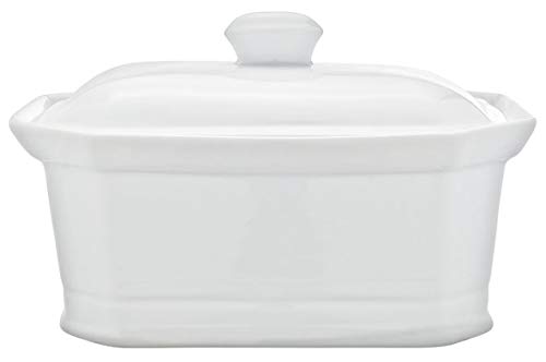 Cosy & Trendy rh46635 Terrine Pate con Tapa, cerámica, Blanco, 20 x 14,5 x 8,5 cm
