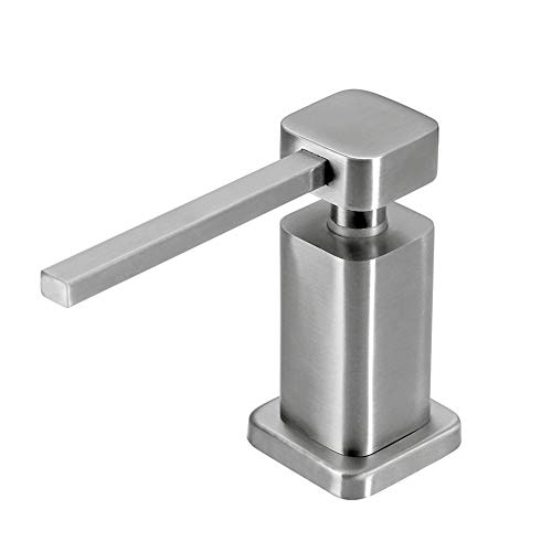 Cuadrado Dispensador de jabón es acero inoxidable 304, Fregadero de cocina con dispensador de lavavajillas y de jabón Aumentar