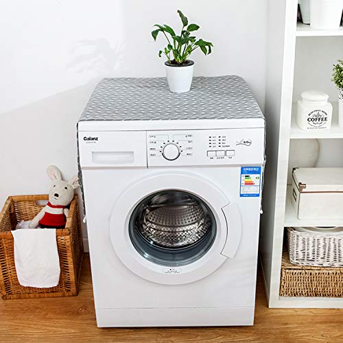 Cubierta de Polvo Superior del Refrigerador Protector Multiusos de Guardapolvo con Bolsa de Almacenamiento Adecuado para Refrigerador De Una Sola Puerta y Lavadora 55x130cm (Flechas Gris) 1 Pieza